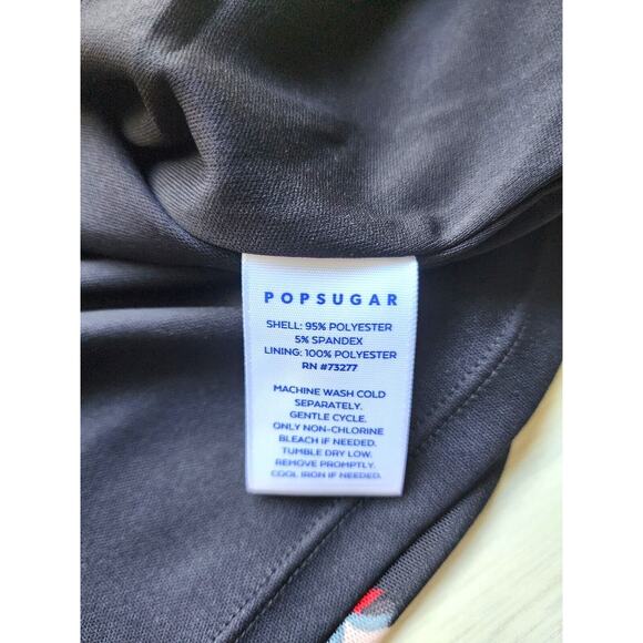 Top/Turtleneck Blouse-Popsugar-Black-Roses-Sheer-Lining-Long Sleeve-SIZE XL - Picture 7 of 13